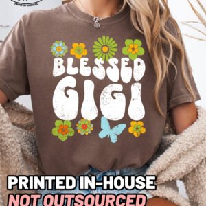 Blessed Gigi Boho Retro Shirt Comfort Colors Grandma Tee - Image 5