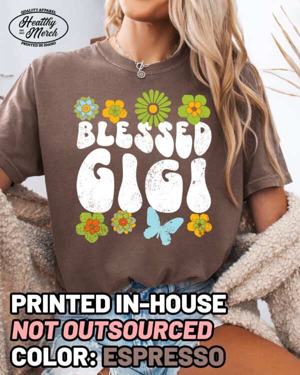 Blessed Gigi Boho Retro Shirt Comfort Colors Grandma Tee