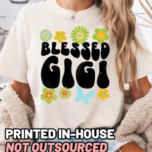 Blessed Gigi Boho Retro Shirt Comfort Colors Grandma Tee - Image 6