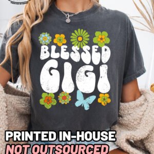 Blessed Gigi Boho Retro Shirt Comfort Colors Grandma Tee