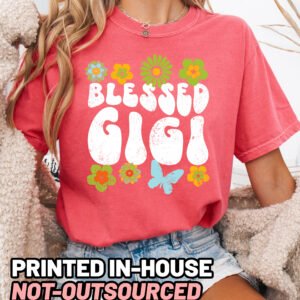 Blessed Gigi Boho Retro Shirt Comfort Colors Grandma Tee - Image 10