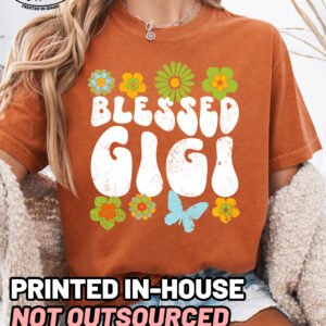 Blessed Gigi Boho Retro Shirt Comfort Colors Grandma Tee - Image 11