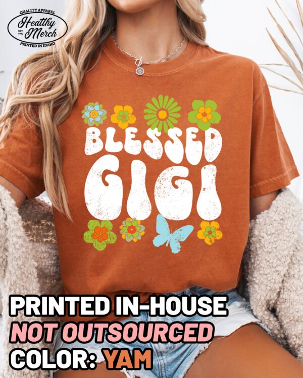 Blessed Gigi Boho Retro Shirt Comfort Colors Grandma Tee