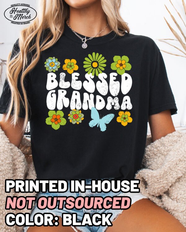 Retro Blessed Grandma Shirt Comfort Colors Tee