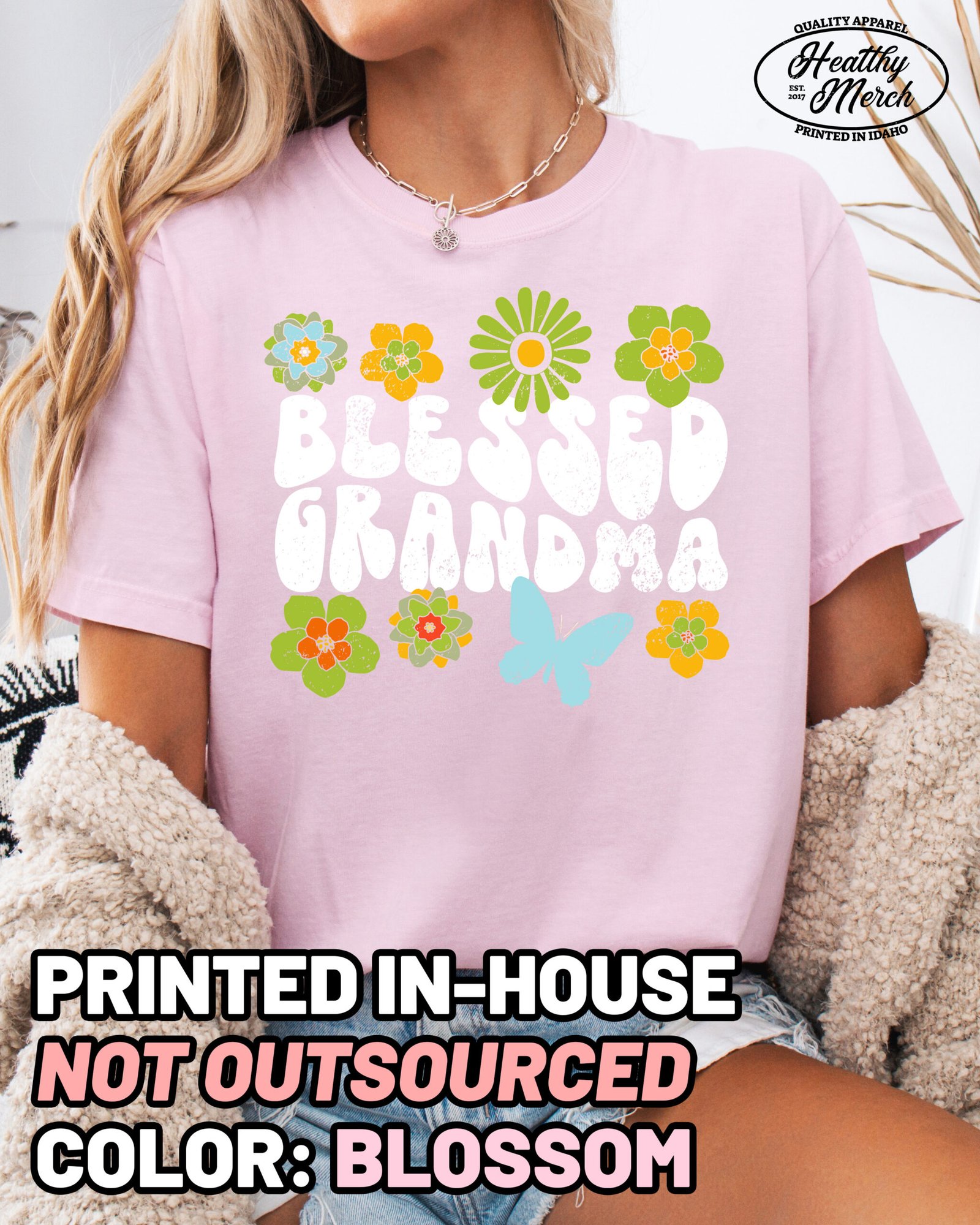 Retro Blessed Grandma Shirt Comfort Colors Tee - Image 6