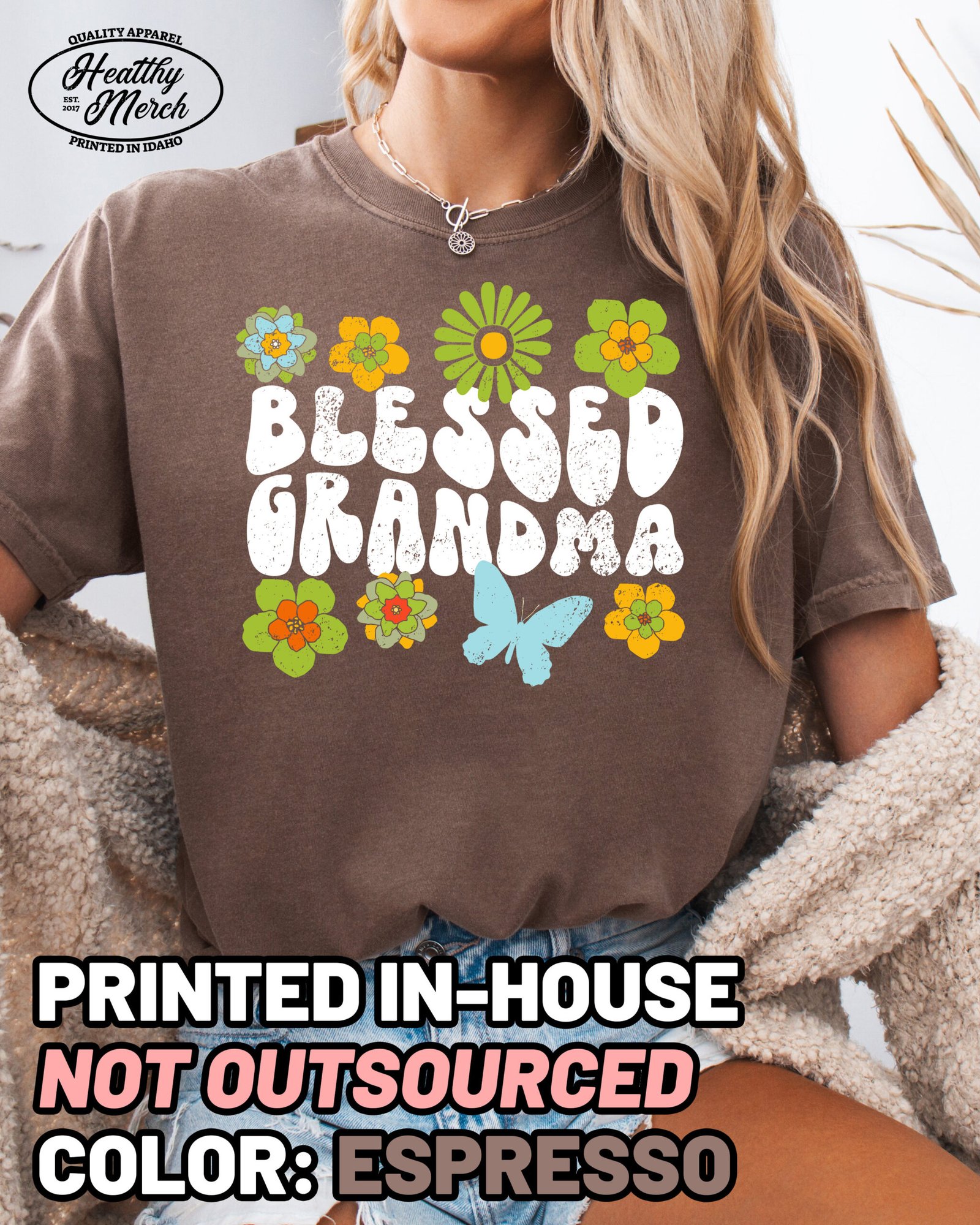 Retro Blessed Grandma Shirt Comfort Colors Tee - Image 10