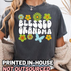 Retro Blessed Grandma Shirt Comfort Colors Tee