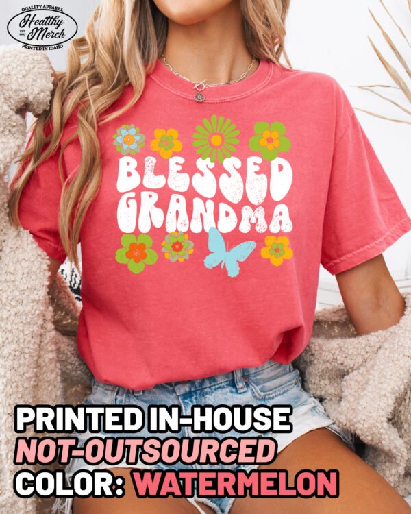 Retro Blessed Grandma Shirt Comfort Colors Tee