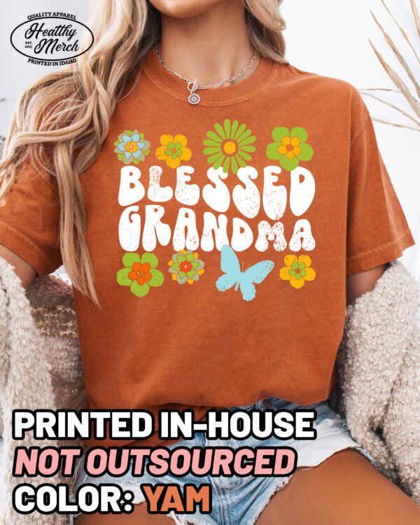 Retro Blessed Grandma Shirt Comfort Colors Tee