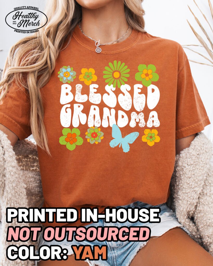Retro Blessed Grandma Shirt Comfort Colors Tee