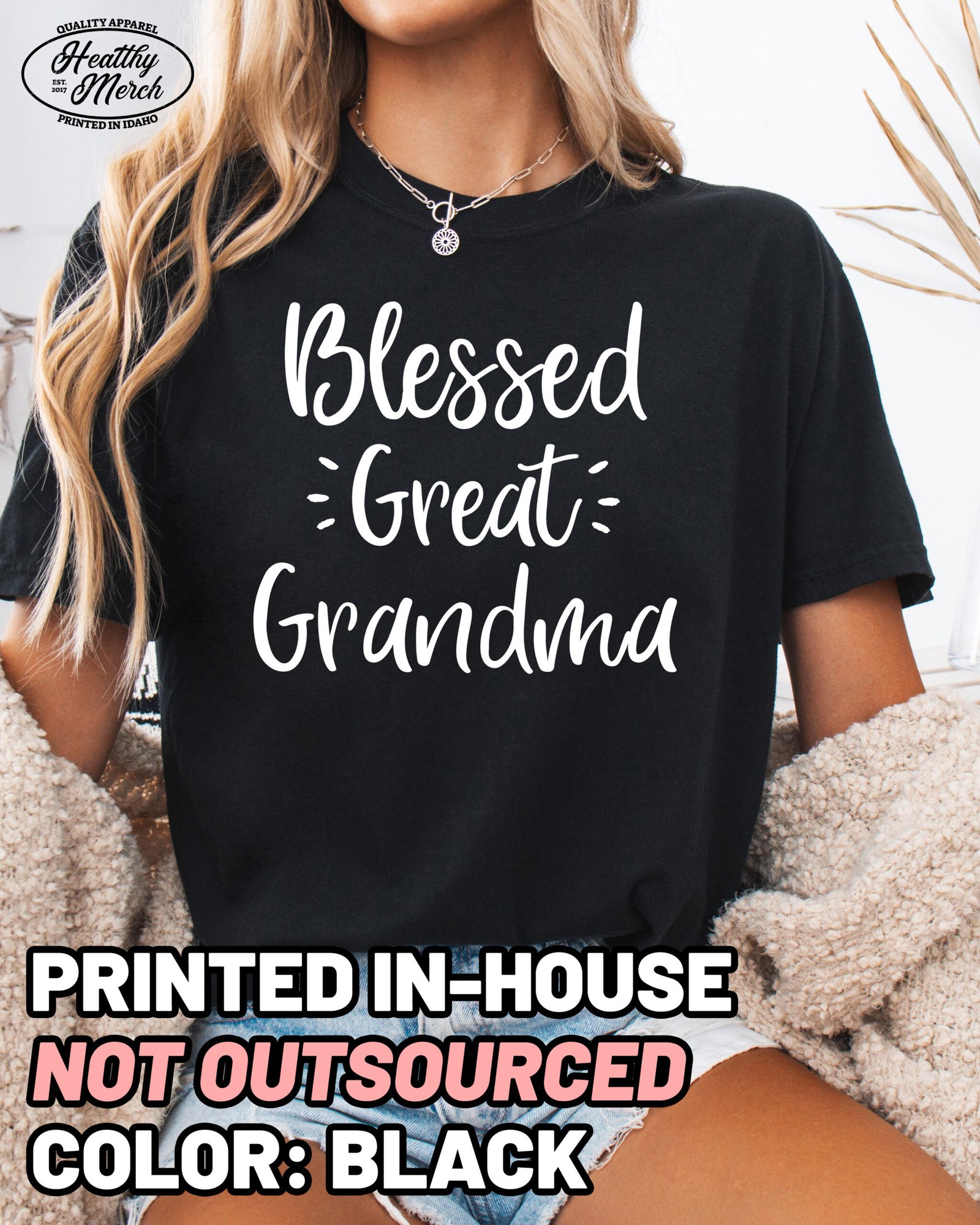 Blessed Great Grandma Shirt Comfort Colors Tee - Image 11