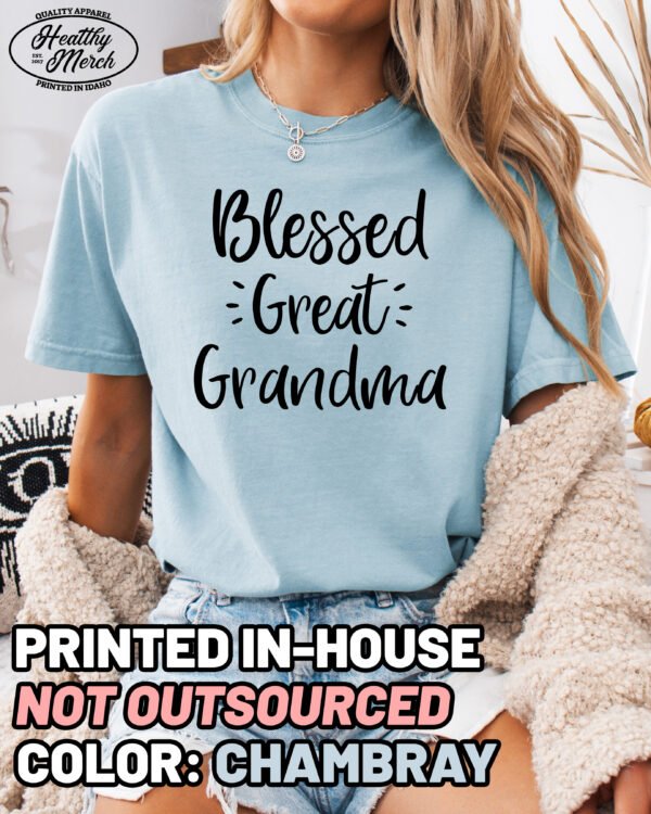 Blessed Great Grandma Shirt Comfort Colors Tee