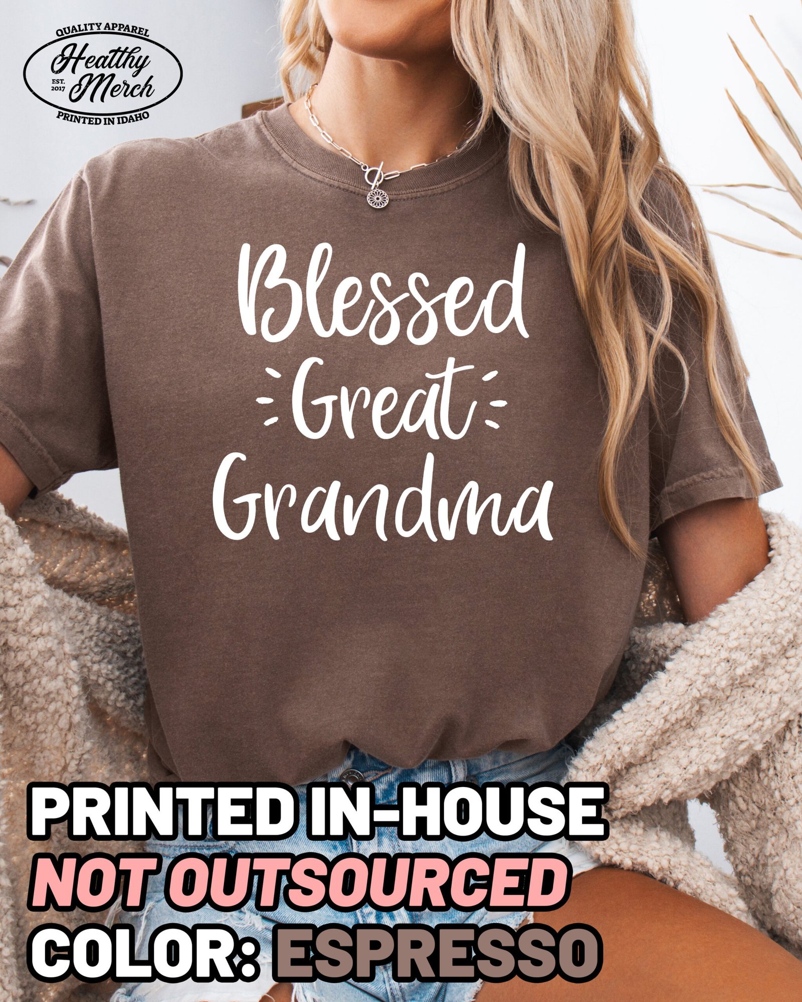 Blessed Great Grandma Shirt Comfort Colors Tee - Image 9