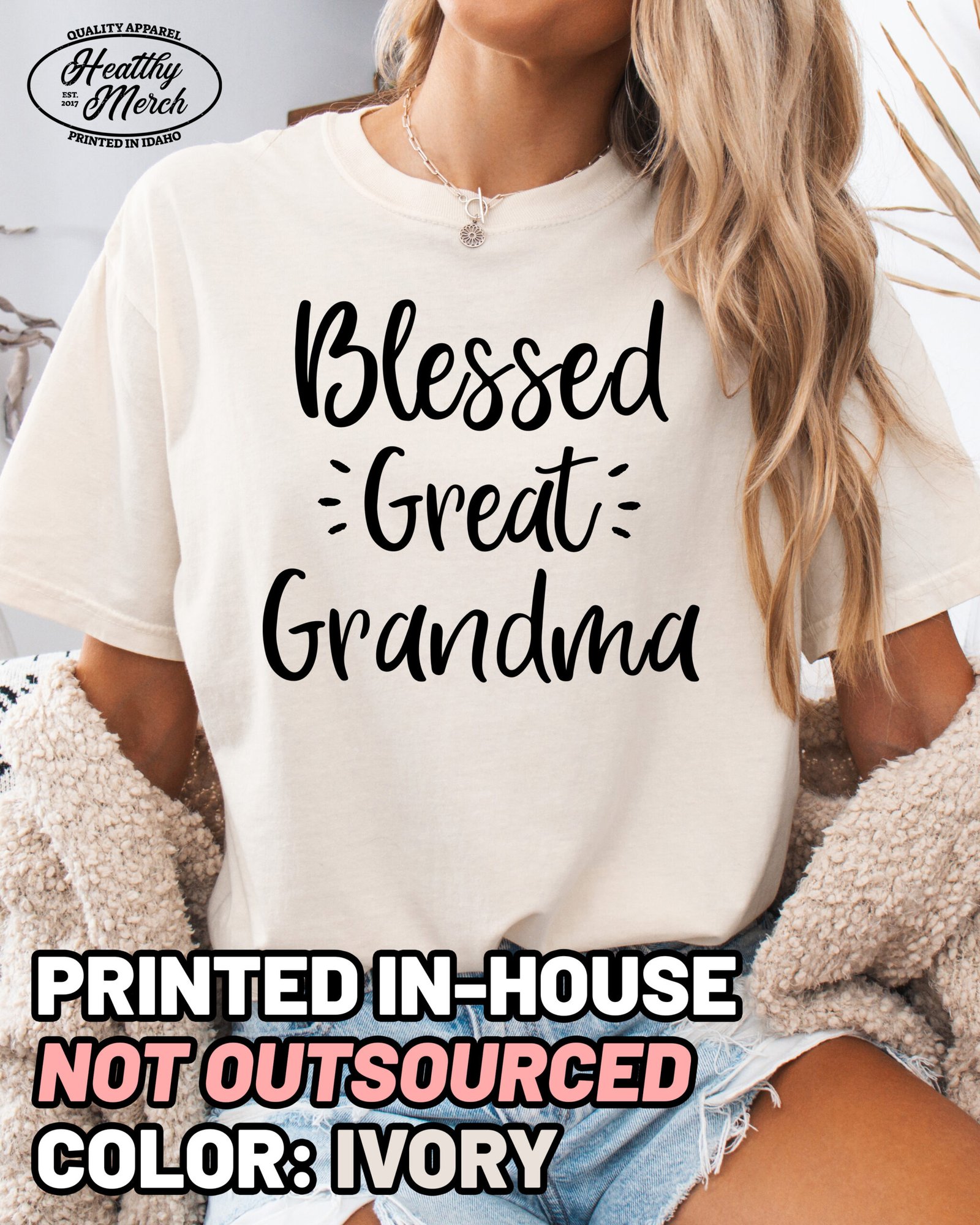 Blessed Great Grandma Shirt Comfort Colors Tee - Image 10
