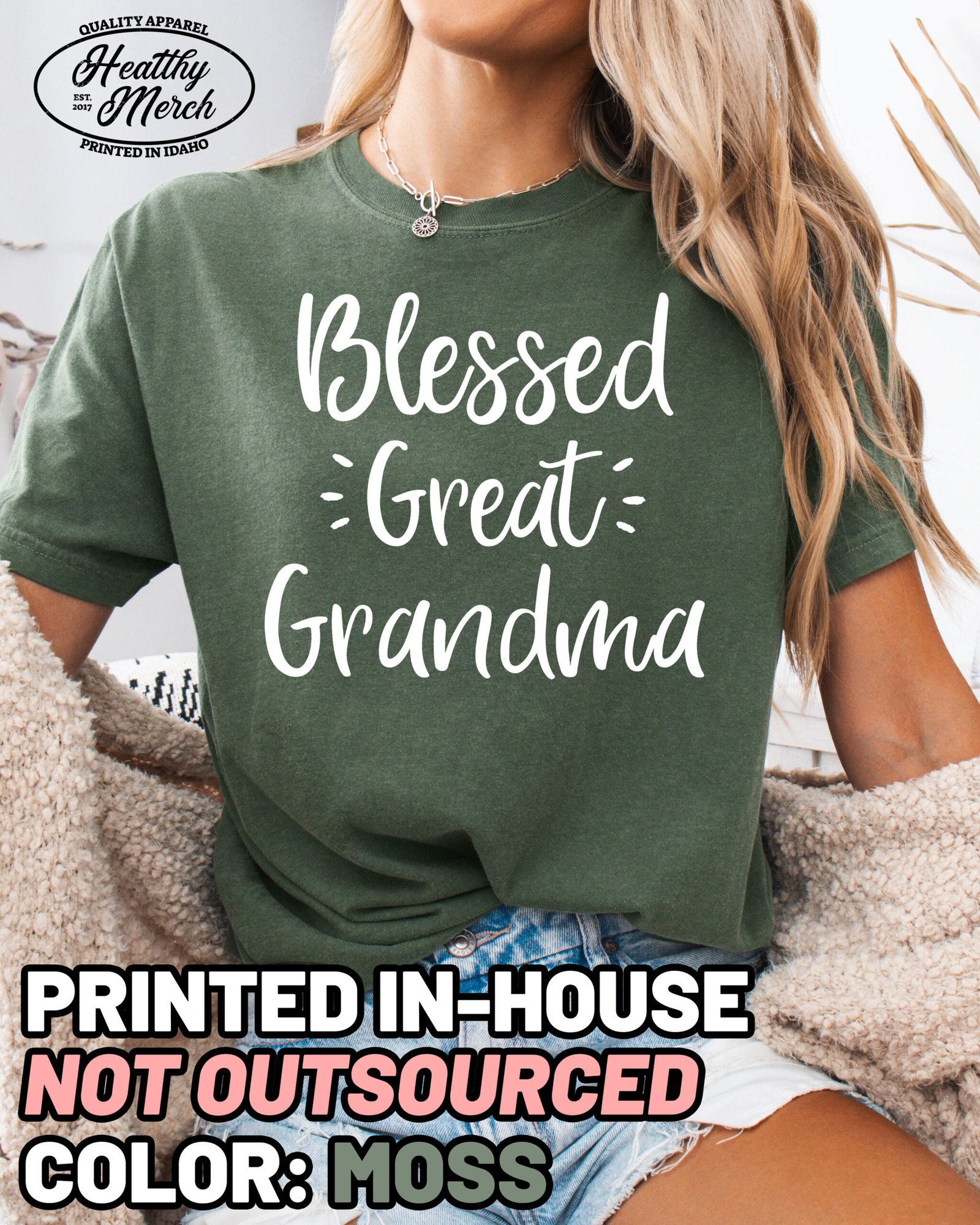 Blessed Great Grandma Shirt Comfort Colors Tee - Image 8