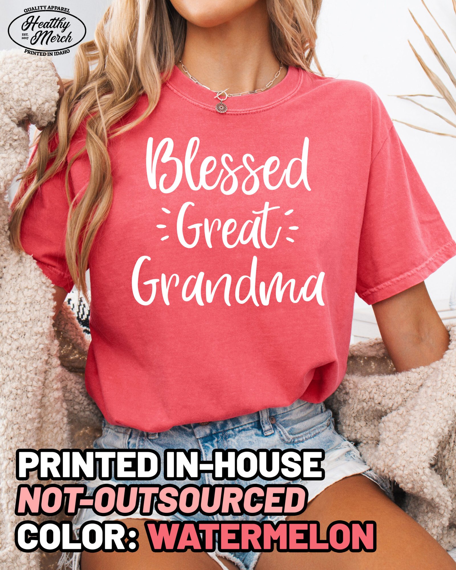 Blessed Great Grandma Shirt Comfort Colors Tee - Image 6