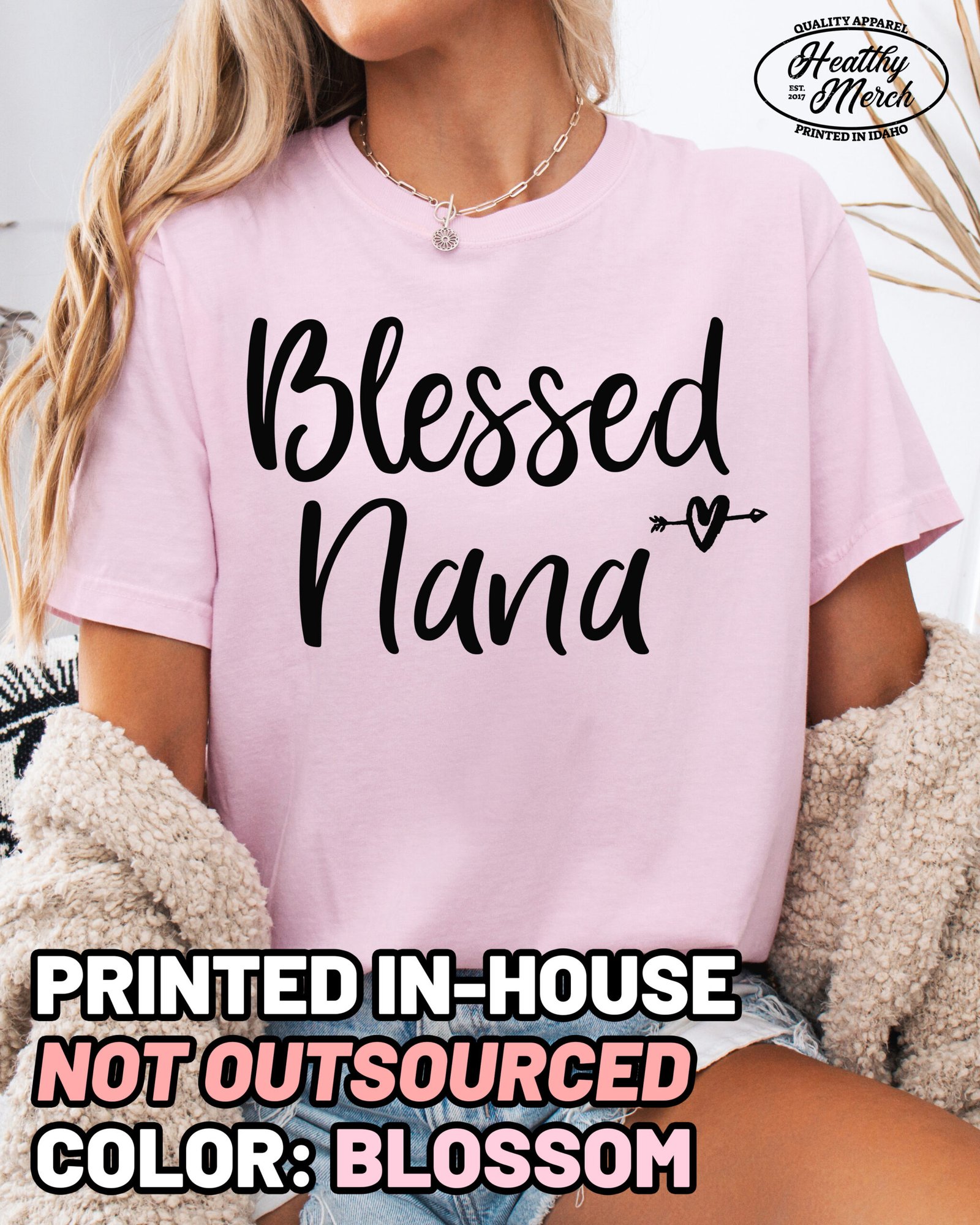 Blessed Nana Shirt Comfort Colors Grandma Tee - Image 7