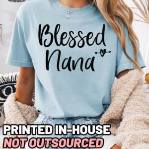 Blessed Nana Shirt Comfort Colors Grandma Tee - Image 6