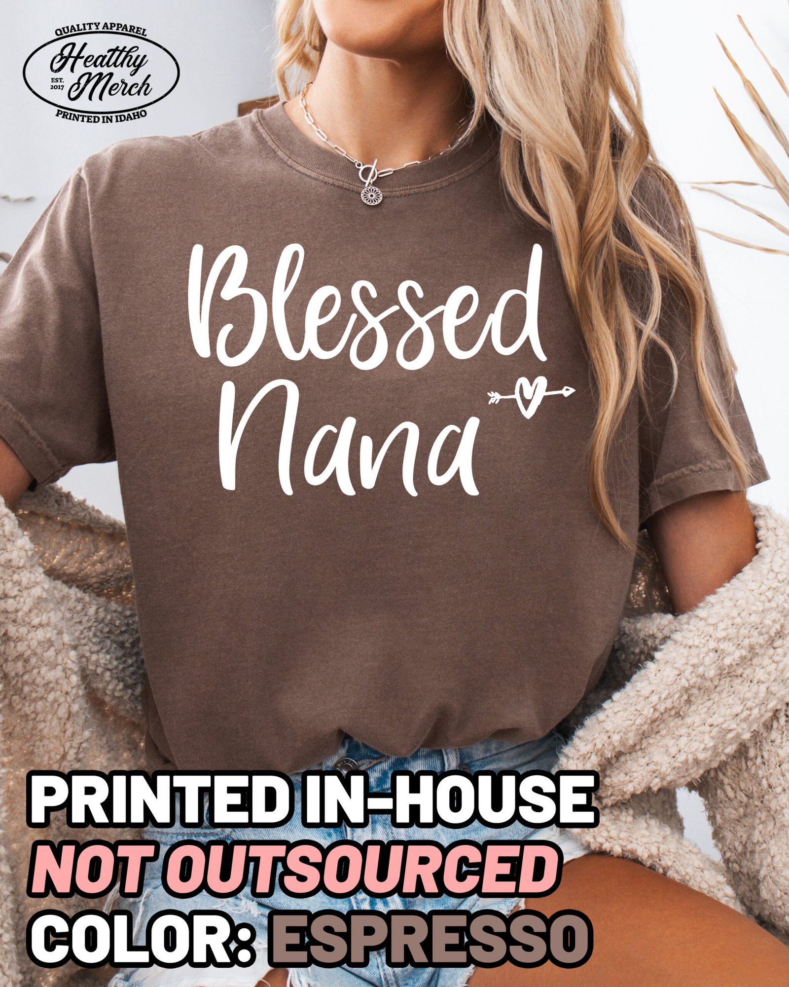 Blessed Nana Shirt Comfort Colors Grandma Tee - Image 11