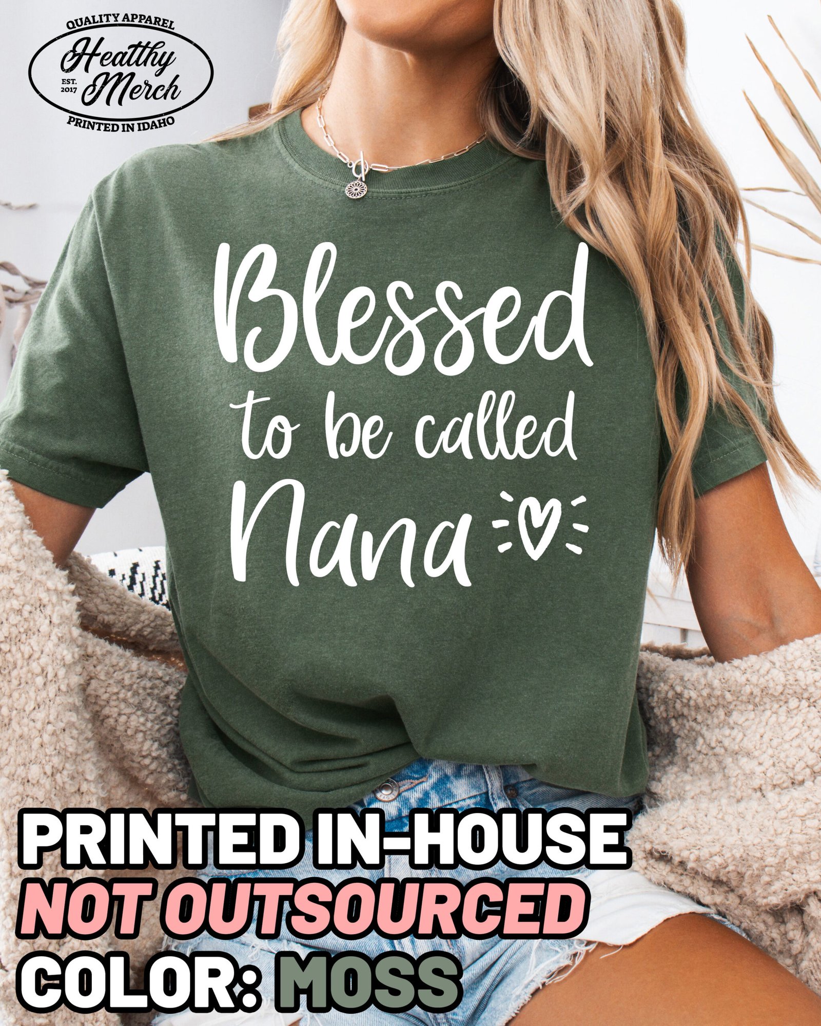 Blessed to be Called Nana Shirt Comfort Colors Grandma Tee - Image 7