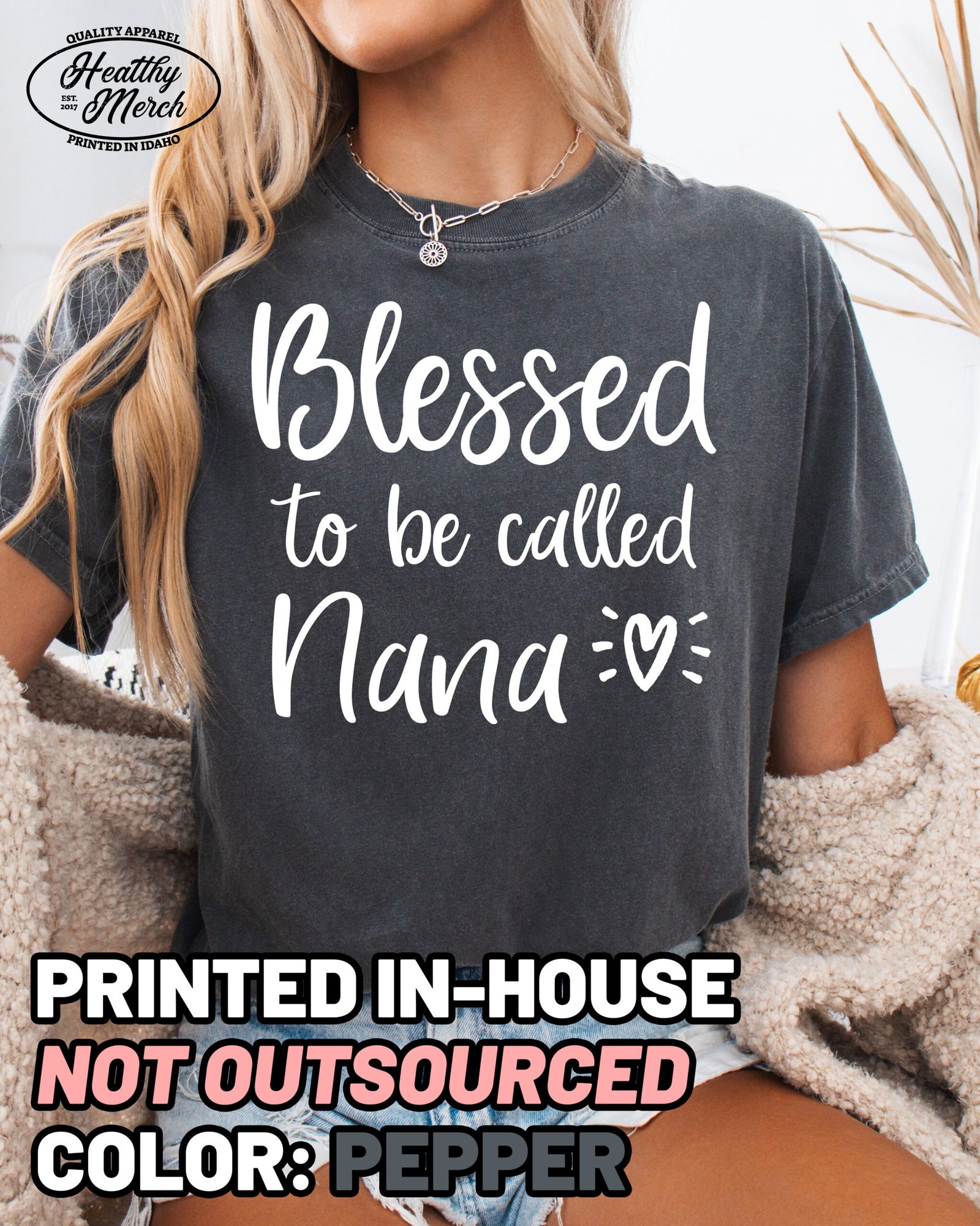 Blessed to be Called Nana Shirt Comfort Colors Grandma Tee - Image 1