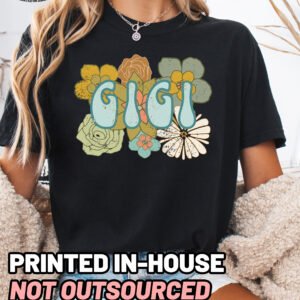 Boho Flowers Gigi Shirt Comfort Colors Grandma Tee - Image 6