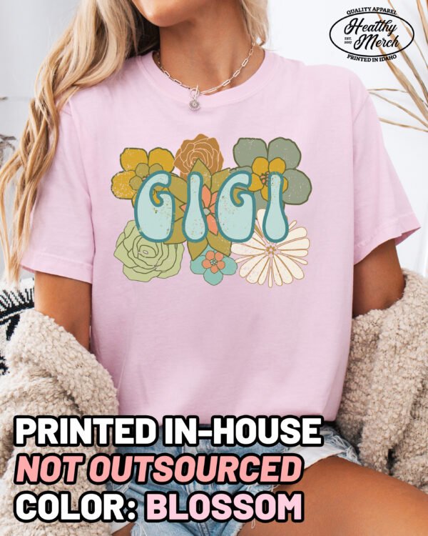 Boho Flowers Gigi Shirt Comfort Colors Grandma Tee