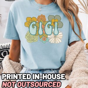 Boho Flowers Gigi Shirt Comfort Colors Grandma Tee - Image 8