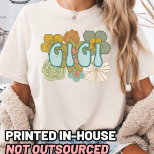 Boho Flowers Gigi Shirt Comfort Colors Grandma Tee - Image 5
