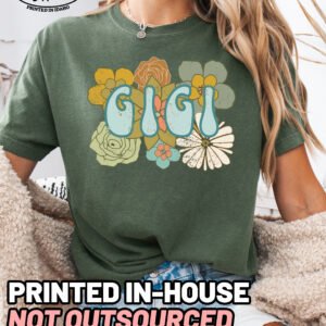 Boho Flowers Gigi Shirt Comfort Colors Grandma Tee