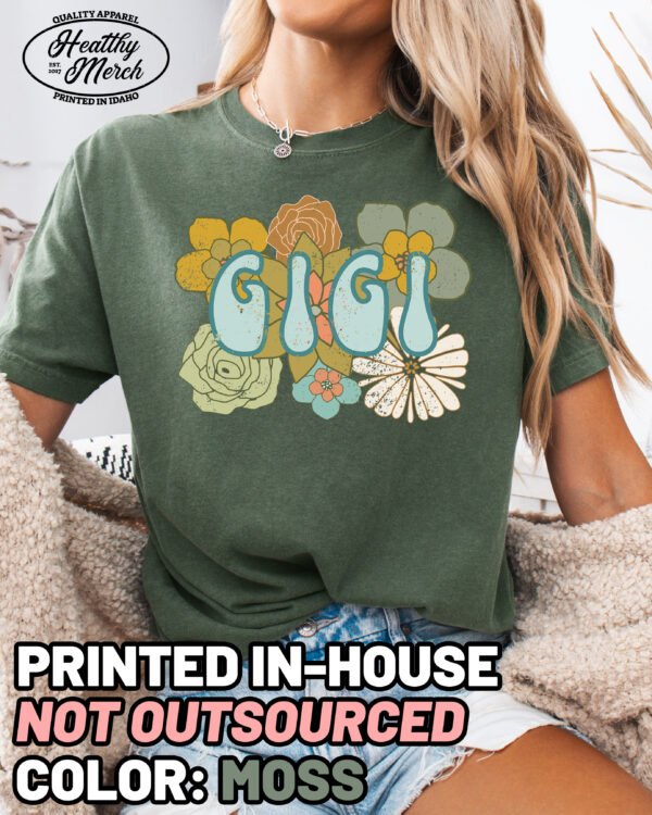Boho Flowers Gigi Shirt Comfort Colors Grandma Tee