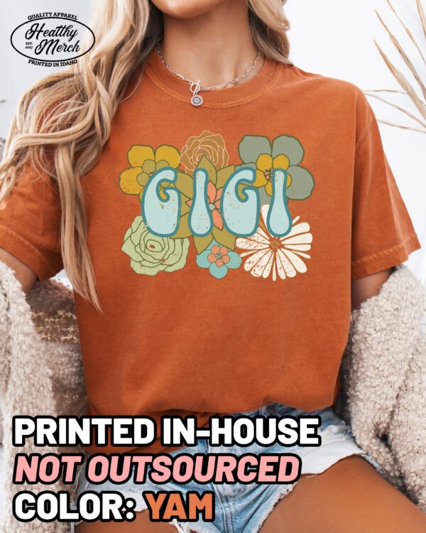 Boho Flowers Gigi Shirt Comfort Colors Grandma Tee