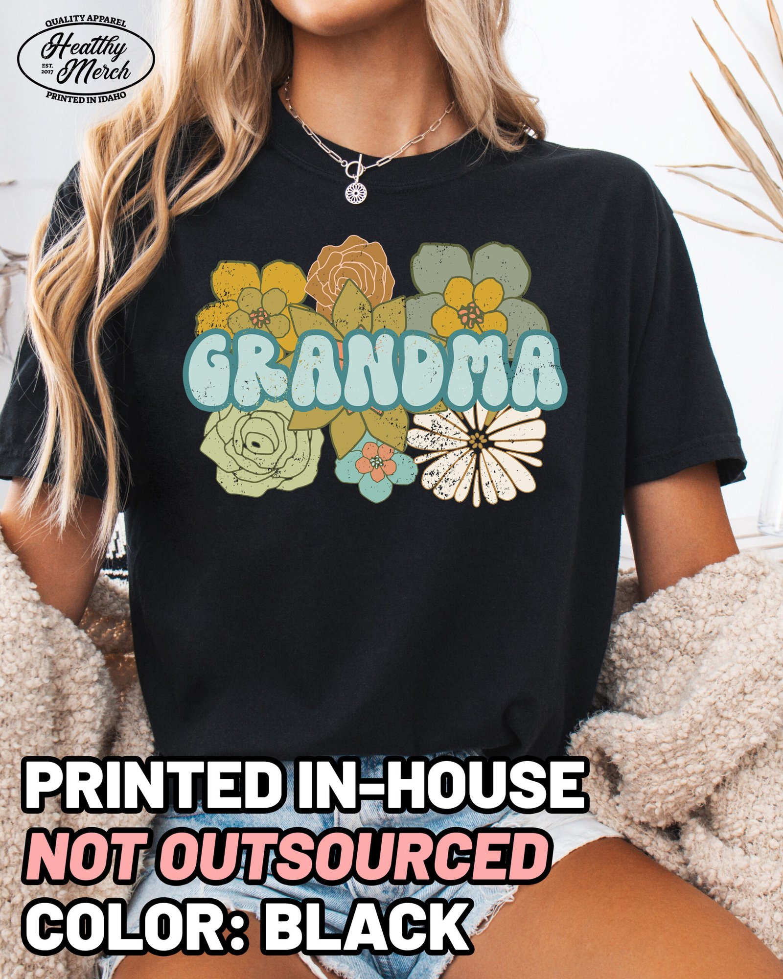 BOHO Retro Grandma Shirt Comfort Colors Tee - Image 4