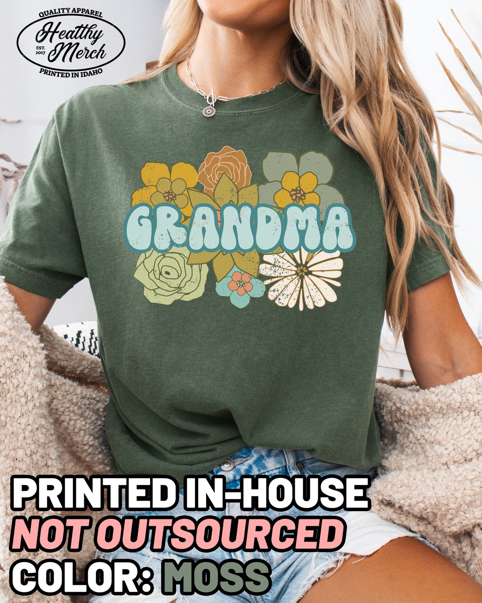 BOHO Retro Grandma Shirt Comfort Colors Tee - Image 9