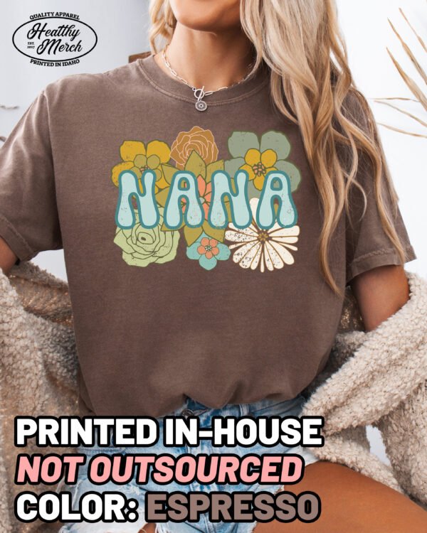 BOHO Nana Flower Retro Shirt Comfort Colors Grandma Tee