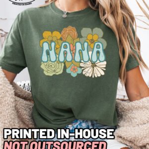 BOHO Nana Flower Retro Shirt Comfort Colors Grandma Tee