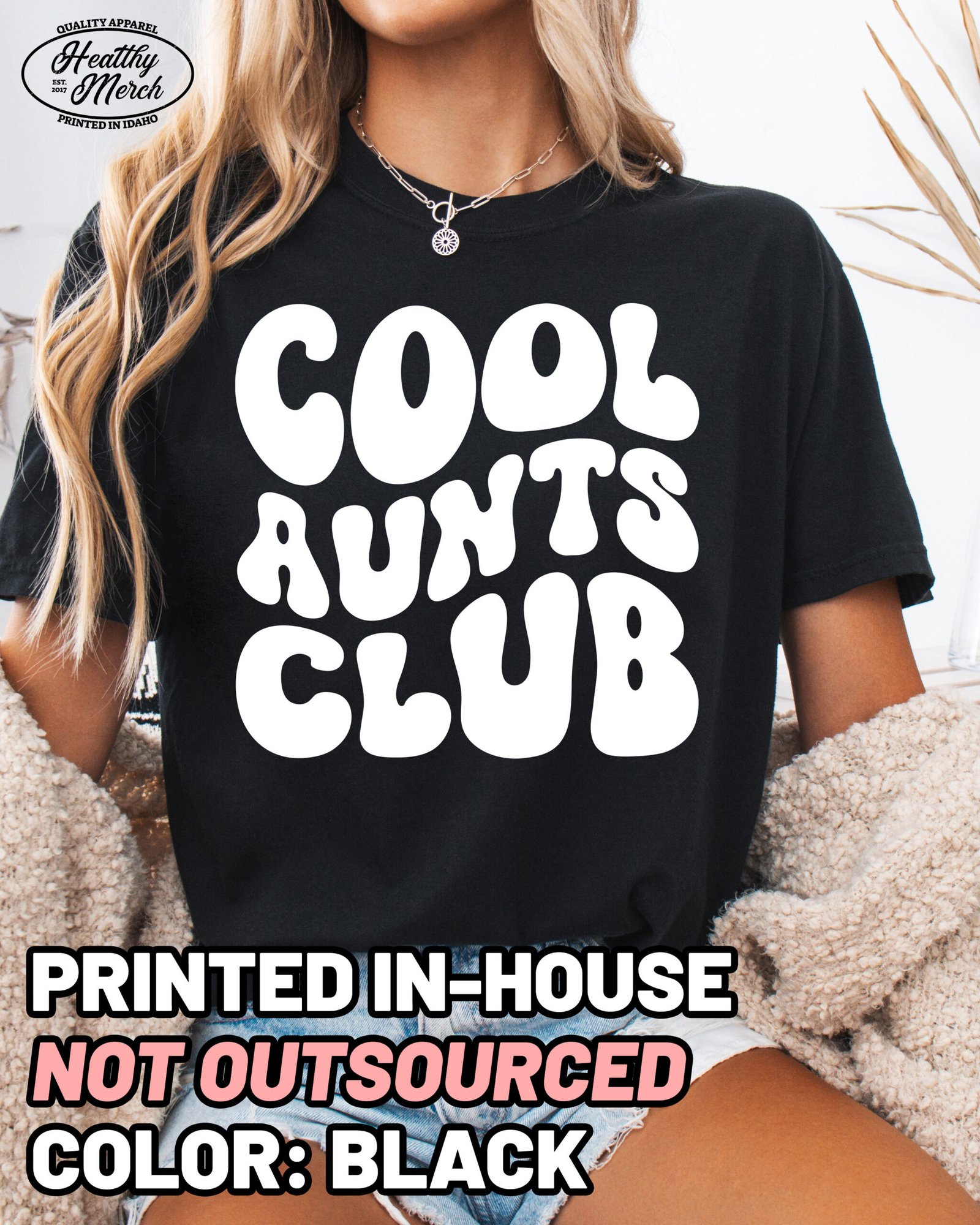 Retro Cool Aunts Club Shirt Comfort Colors Auntie T-Shirt - Image 5
