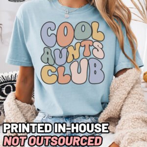 Retro Cool Aunts Club Shirt Comfort Colors Auntie Tee - Image 7
