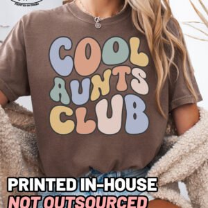 Retro Cool Aunts Club Shirt Comfort Colors Auntie Tee - Image 5