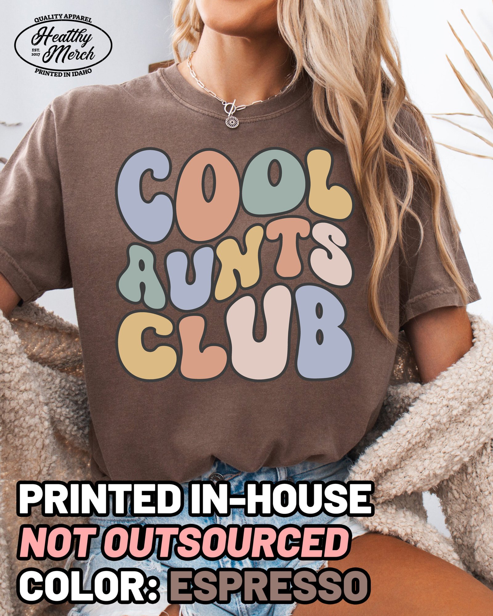 Retro Cool Aunts Club Shirt Comfort Colors Auntie Tee - Image 5
