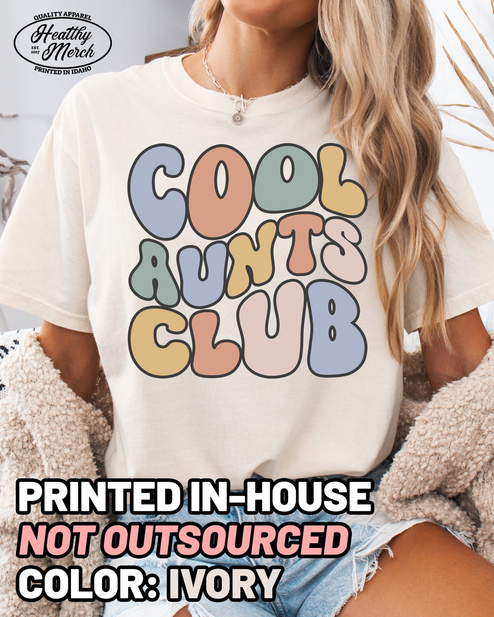 Retro Cool Aunts Club Shirt Comfort Colors Auntie Tee - Image 6