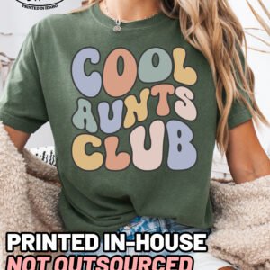 Retro Cool Aunts Club Shirt Comfort Colors Auntie Tee - Image 4
