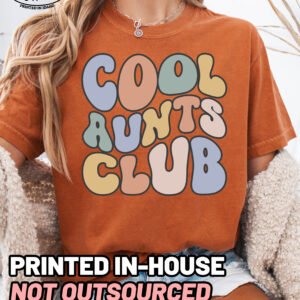 Retro Cool Aunts Club Shirt Comfort Colors Auntie Tee - Image 3