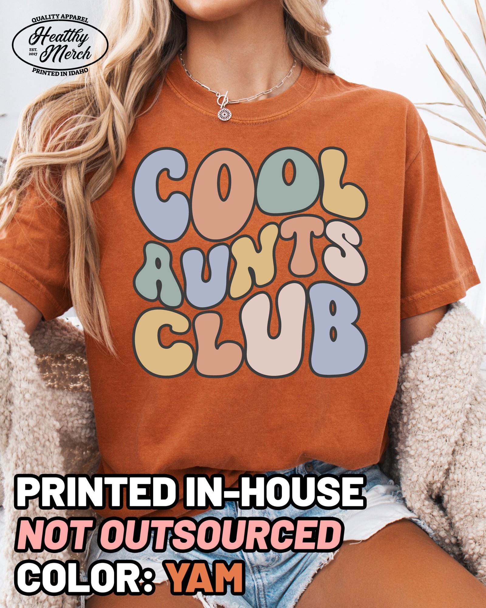 Retro Cool Aunts Club Shirt Comfort Colors Auntie Tee - Image 3
