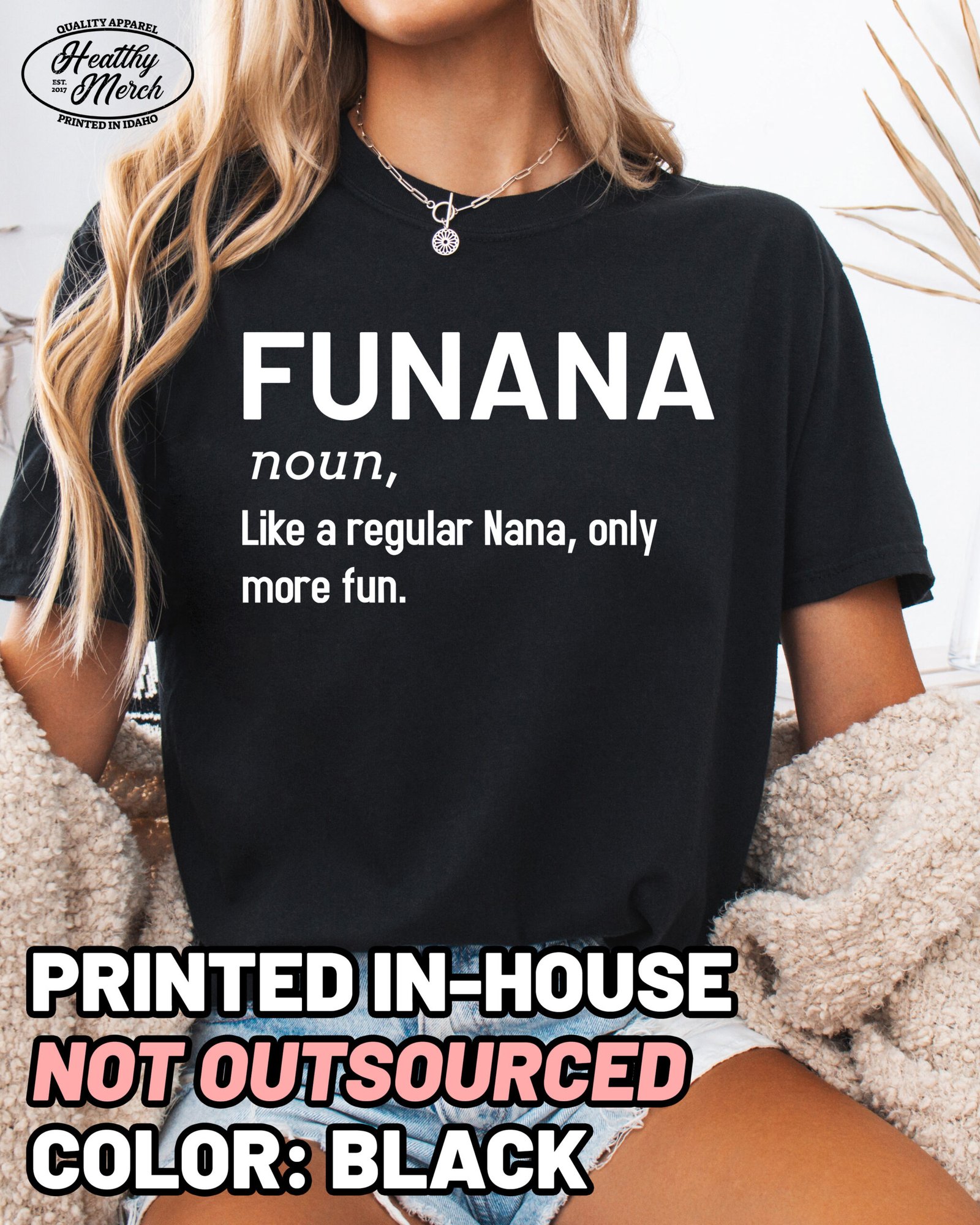 Funana Shirt Comfort Colors Funny Nana Shirt Grandma Tee - Image 5