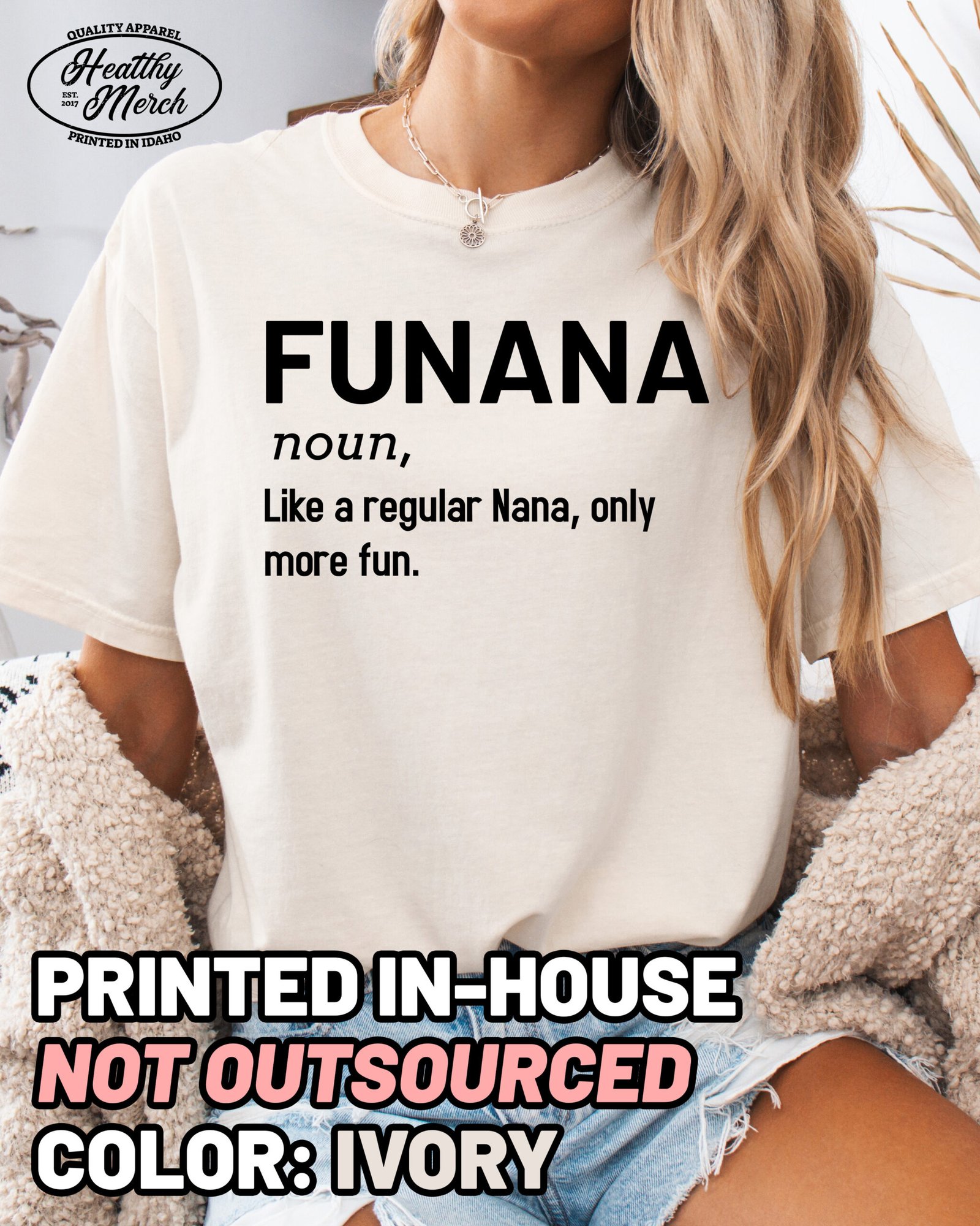 Funana Shirt Comfort Colors Funny Nana Shirt Grandma Tee - Image 4