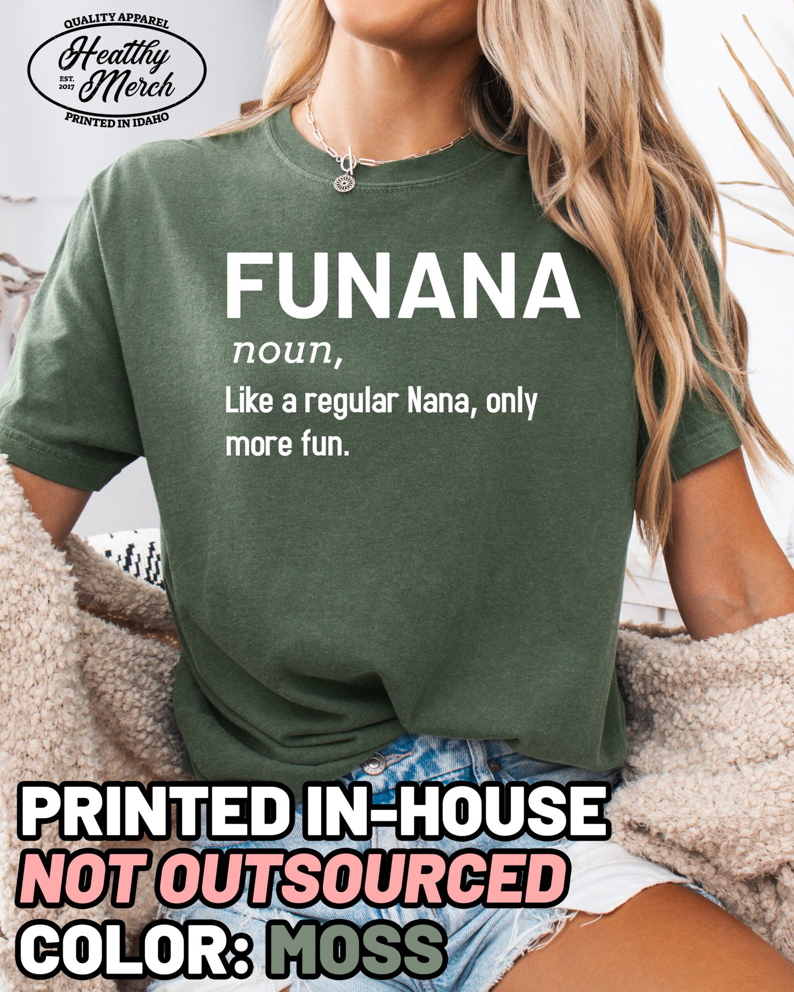 Funana Shirt Comfort Colors Funny Nana Shirt Grandma Tee - Image 9