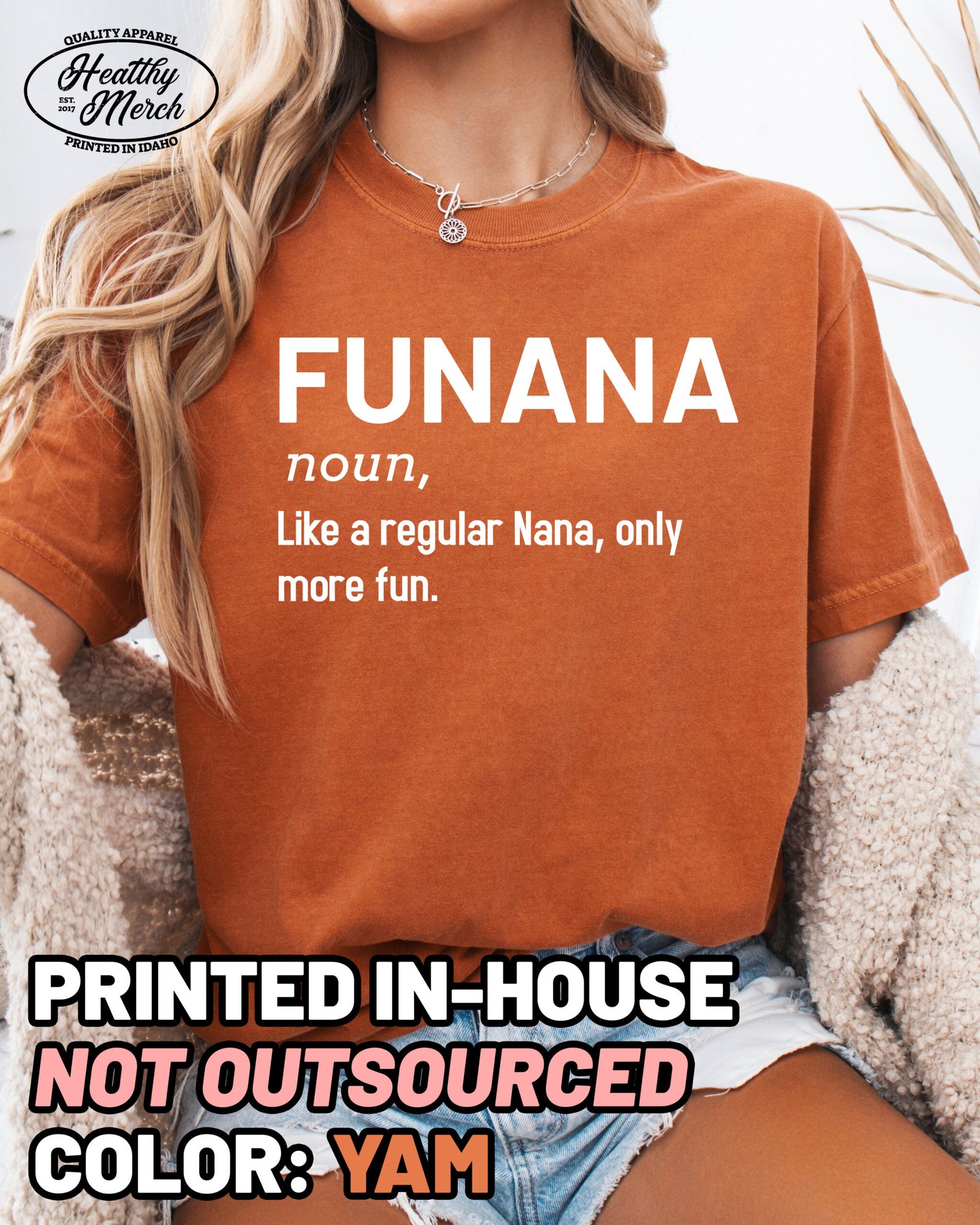 Funana Shirt Comfort Colors Funny Nana Shirt Grandma Tee - Image 8
