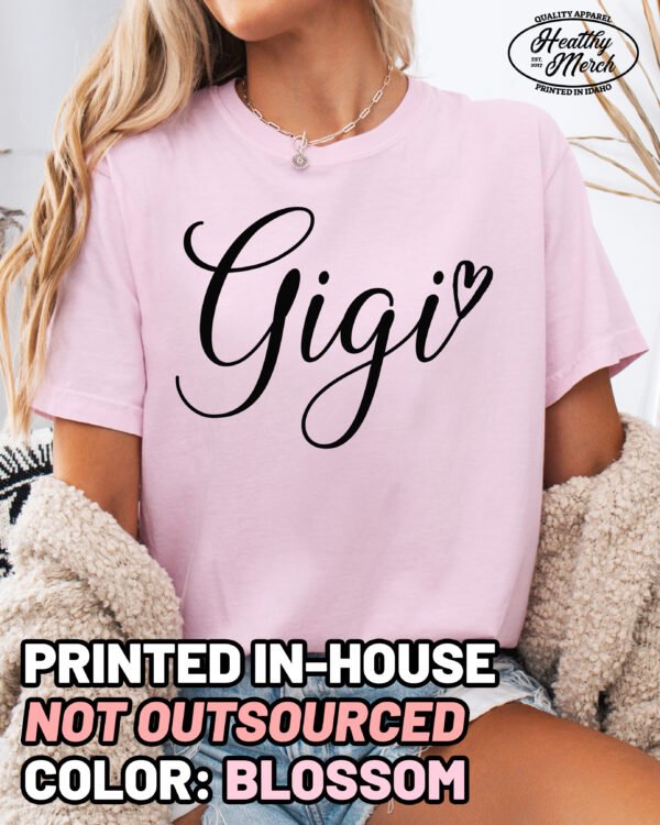 Gigi Script Shirt Comfort Colors Grandma Tee
