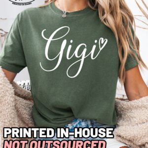 Gigi Script Shirt Comfort Colors Grandma Tee